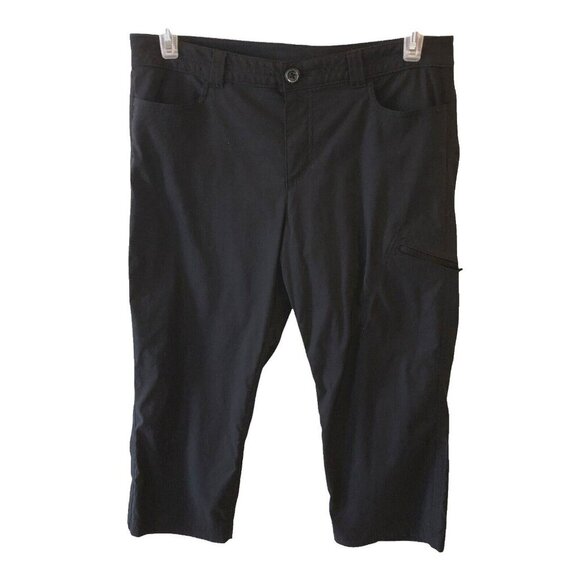 Eddie Bauer Womens Size 12 Black Outdoor Hiking Cropped Capri Pants Capris - Picture 1 of 10